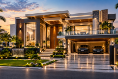 Modern-Tropical-Mansion-at-Dusk